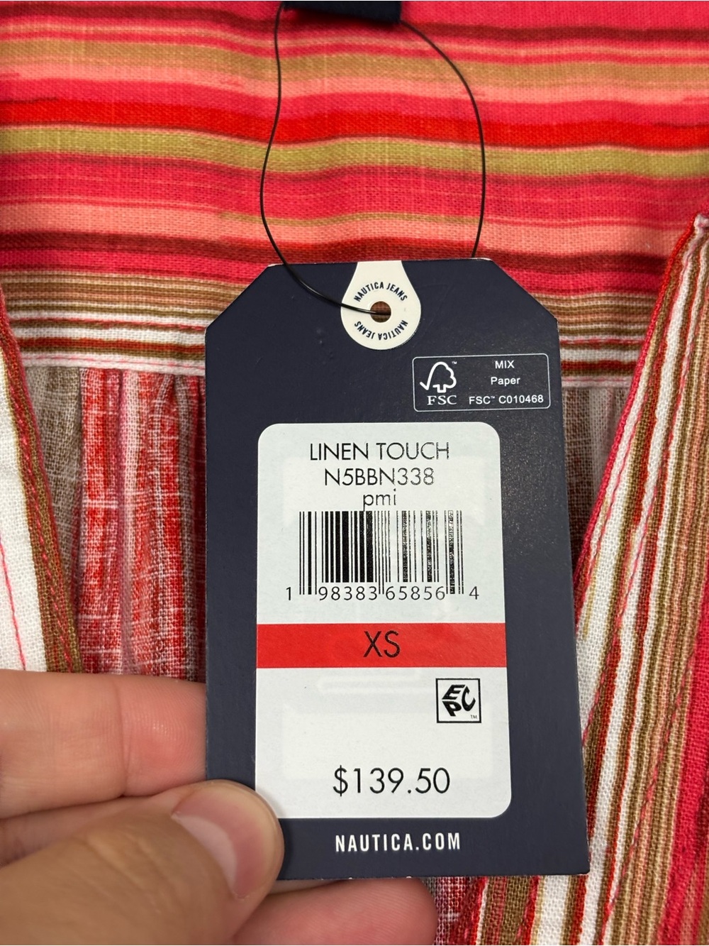 Nautica Jeans stripe linen blend maxi dress size  XS NWT - Picture 5 of 10
